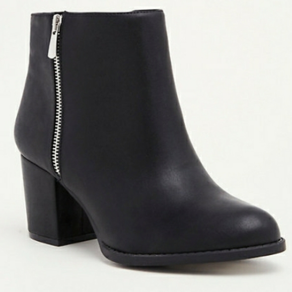 Torrid Faux Leather Faux Zip Booties - Picture 2 of 14